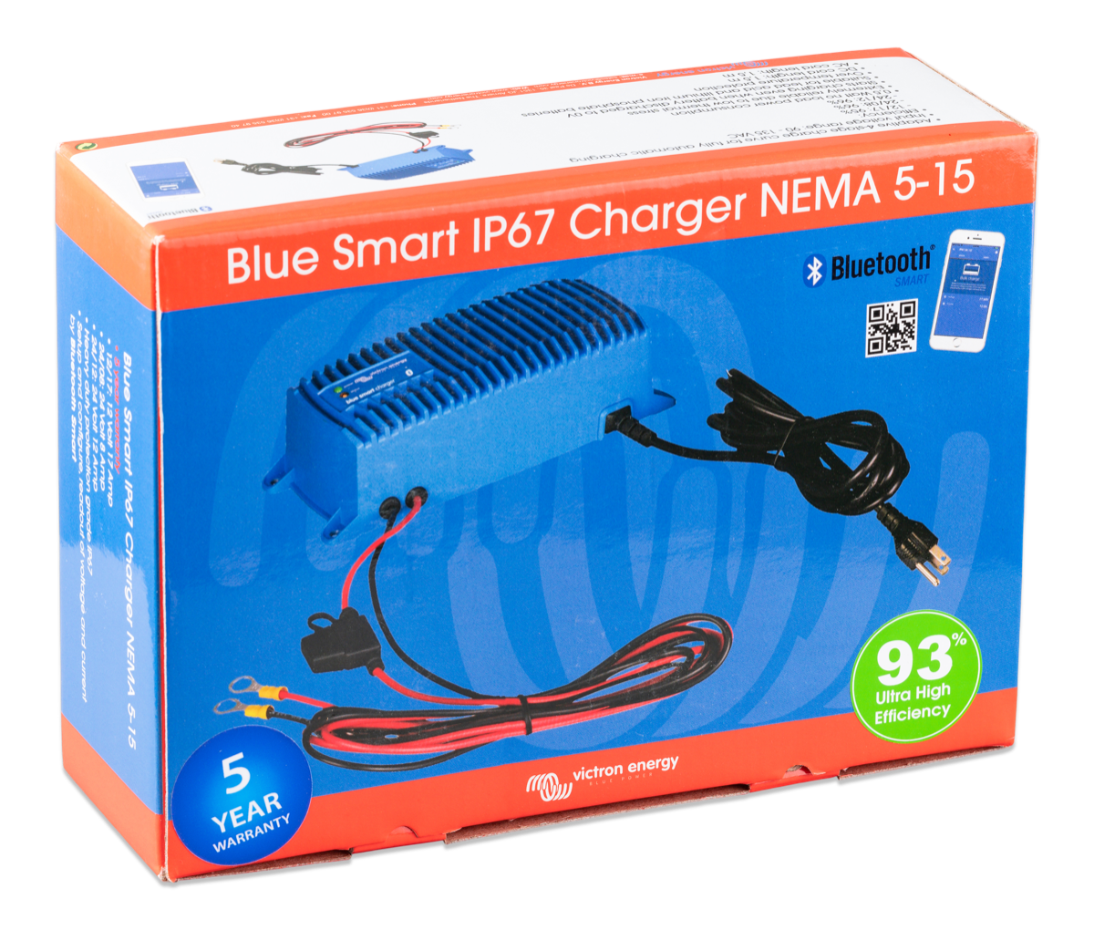 Victron Energy Blue Smart IP67 Battery Charger 12V 7A 120VAC - Waterproof