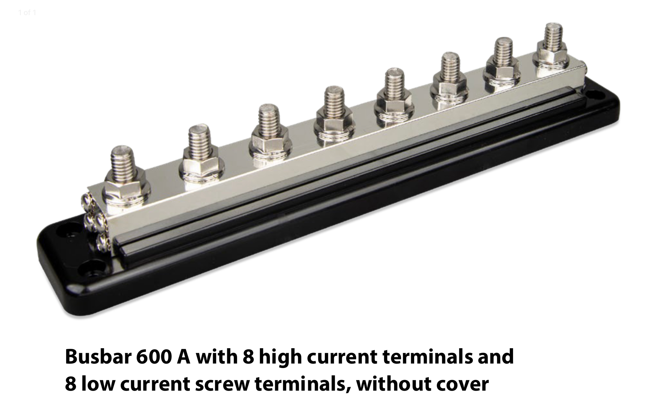 Victron Energy Busbar 70V 600A with 8 high current terminals and 8 low current Screw terminals with cover