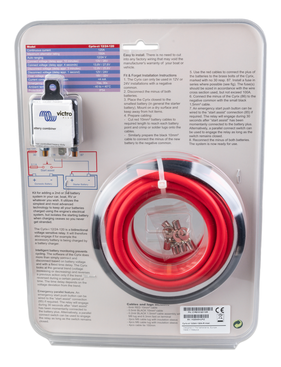 Victron Energy Cyrix-ct Battery Combiner Kit 12/24V 120A