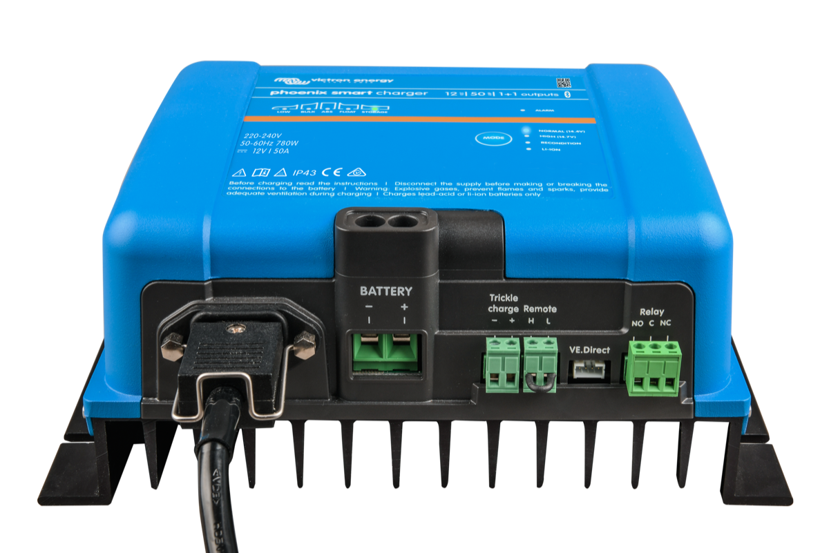 Victron Energy Battery Charger Phoenix Smart IP43 12V 50A (1+1) 120-240V - Charge 1 starter and 1 battery bank